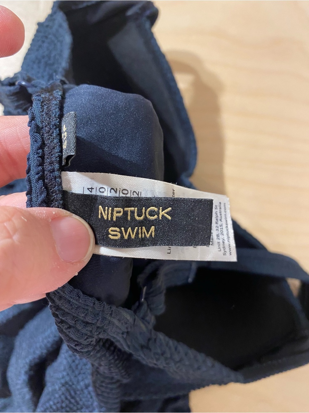 Niptuck Swim Textured Black One-Piece Swimsuit 10 (RI) - Picture 8 of 9